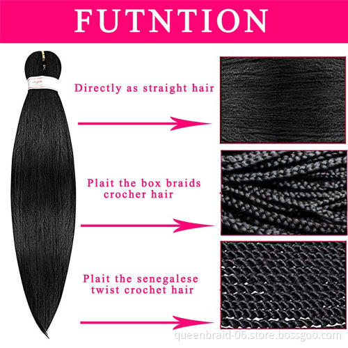 Wholesale Easy Braiding Hair  Pre Stretch Soft Yaki Synthetic Crochet Braid Hair Stretched